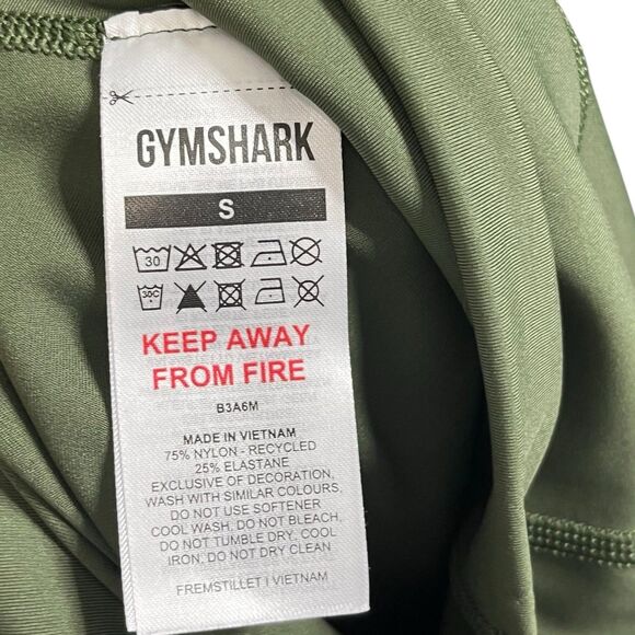 Gymshark High-Waisted Leggings Green Stretch Recycled Nylon Women’s Size Small - Picture 10 of 11